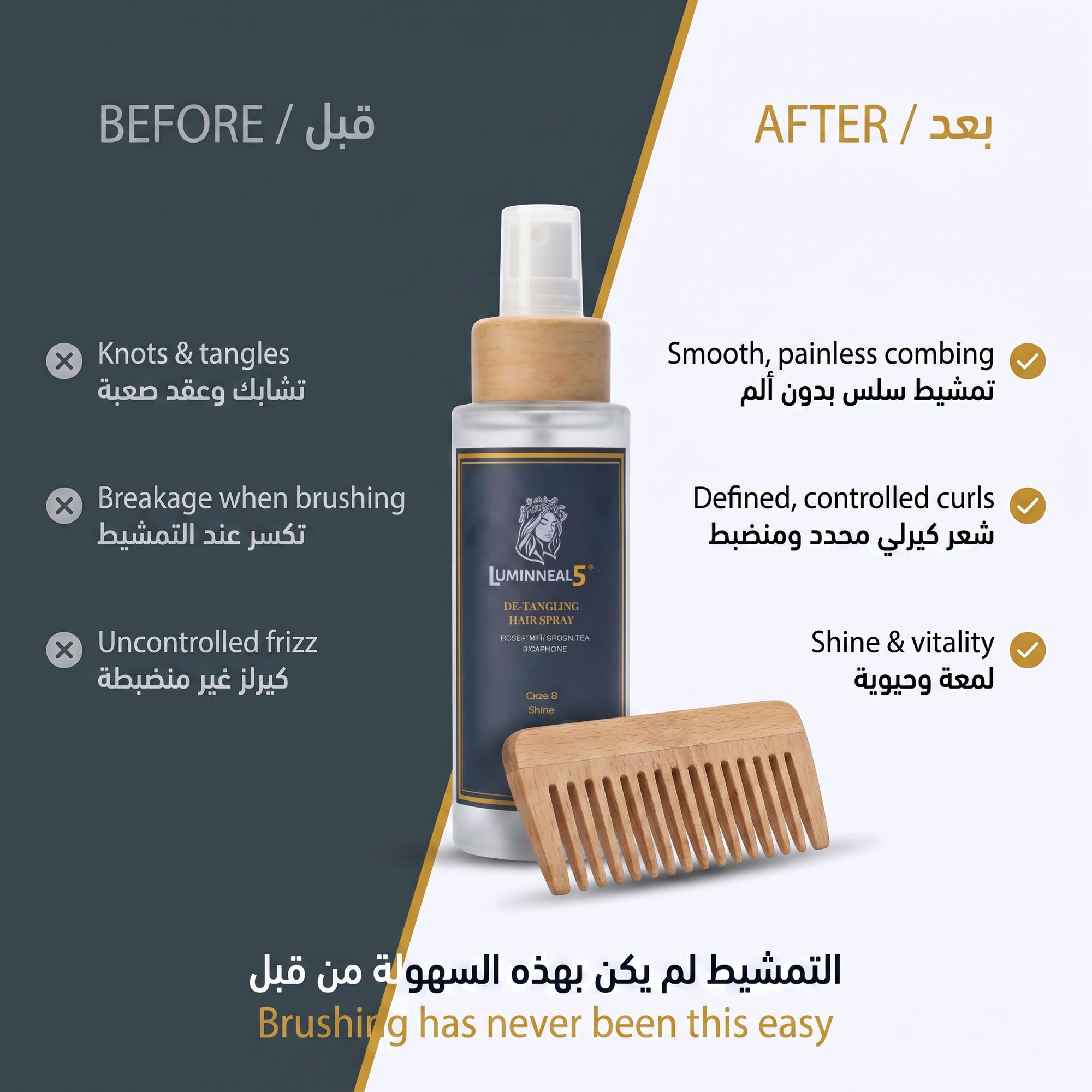 Luminneal5® De-Tangling hair Spray