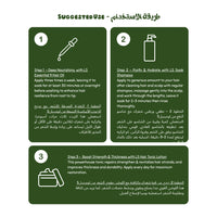 Instructions for hair care product use on a green background Hair Thickening & Revitalizing Set Hair-Tonic vpwvuf-su.myshopify.com Hair Thickening & Revitalizing Set Hair-Tonic vpwvuf-su.myshopify.com