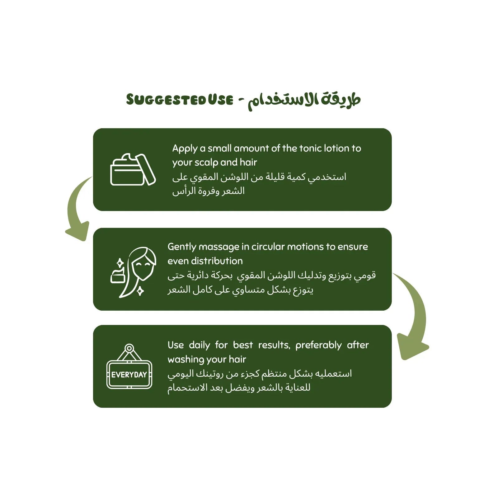 Instructions for using a tonic lotion on scalp and hair with Arabic text and  icons. Luminneal5 Hair tonic Lotion Luminneal5 Hair Tonic Lotion - Bundle of 3 (Save 20%) Hair-Tonic vpwvuf-su.myshopify.com Luminneal5 Hair Tonic Lotion - Bundle of 3 (Save 20%) Hair-Tonic vpwvuf-su.myshopify.com Luminneal5 Hair Tonic Lotion Hair-Tonic vpwvuf-su.myshopify.com